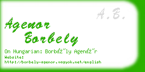 agenor borbely business card